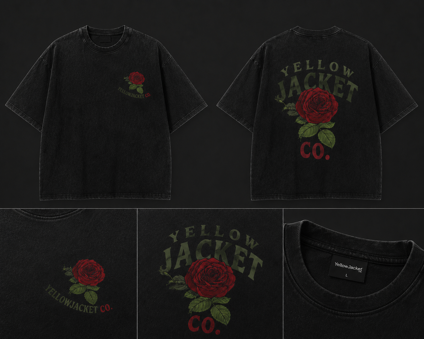 Drop 002 - Black Rose Tee - Thorns & Shadows Collection