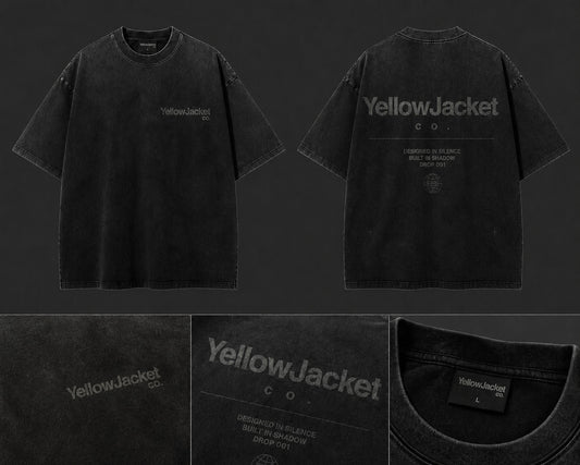 Drop 001 - Black Colorwash Tee - Designed in Silence Collection